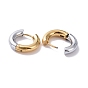 Two Tone 304 Stainless Steel Hinged Hoop Earrings for Women