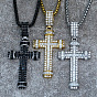 304 ожерелья из нержавеющей стали с подвеской в виде креста и кубическими циркониями