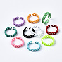 Spray Painted Brass Cuff Rings, Open Rings, Curb Chain
