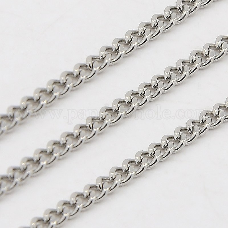 Wholesale 304 Stainless Steel Curb Chains, Twisted Link Chains, Faceted