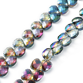 Electroplate Triangle Glass Beads Strands, Faceted