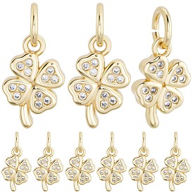 18подвески из латуни с микропаве из кубического циркония, клевер, с целью перехода в кольце