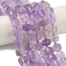 Нити бусин из натурального лавандового аметиста, граненые, диск, Heishi бусы, с бисером