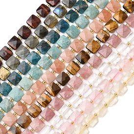 Природных драгоценных камней смешанного бисер нитей, квадратный, граненые, с бисером