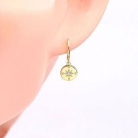 Stylish S925 Silver Octagram Micro-Inlaid Starry Sky Element Earrings for Women