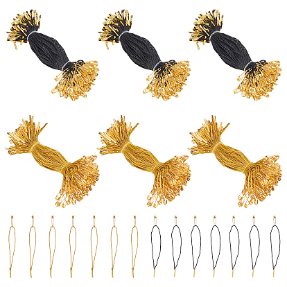 Garments Price Hang Tag & Polyester Cable Ties , Metallic Cord, with Safety Pin & Bar Clasp