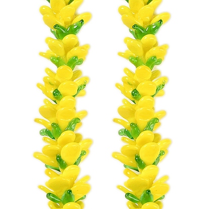 Бусы лэмпворк ручной работы, цветок