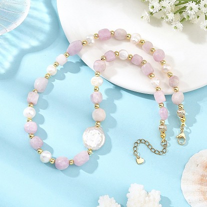 Natural Gemstone Nuggets & Natural Cultured Freshwater Pearl & Keshi Pearl Coin Beaded Bracelets, Golden