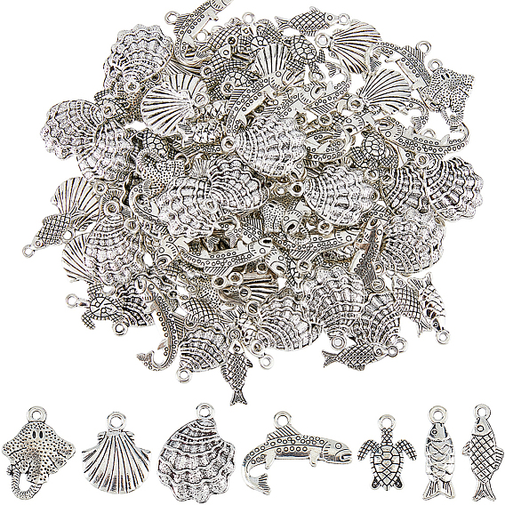 93 шт 7 стили подвески из сплава в тибетском стиле, без свинца и без кадмия, разнообразные