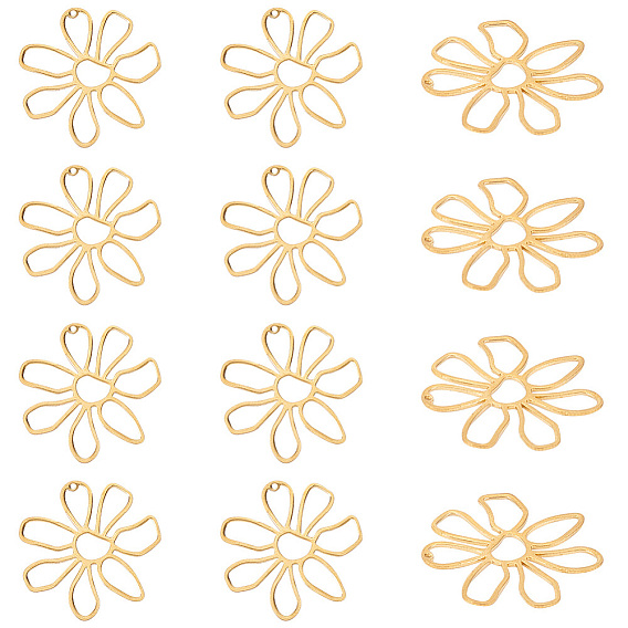 12 шт латунные большие подвески, полый, 