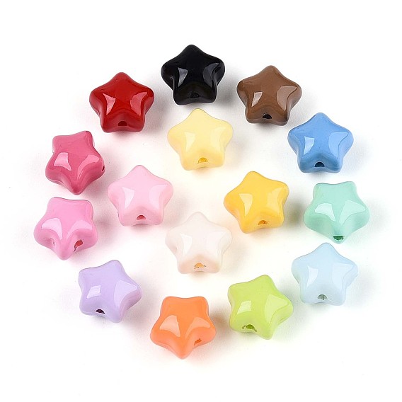 Краска для запекания непрозрачные акриловые бусины, звезда