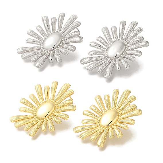 Серьги-гвоздики из латуни с цветочным покрытием, долговечный, без свинца и без кадмия