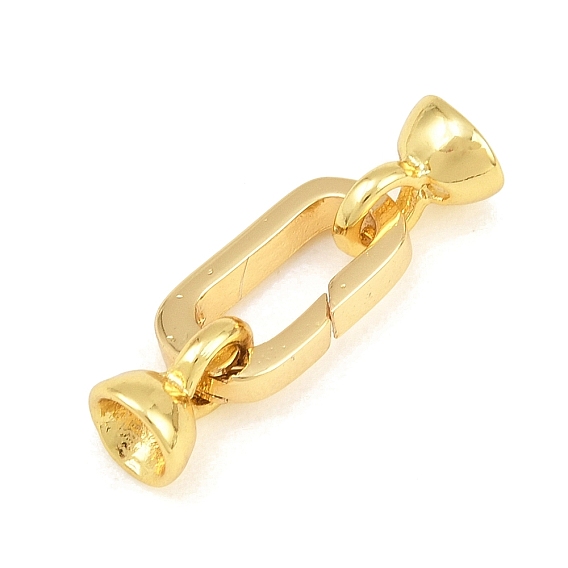 Brass Fold Over Clasps, Rack Plating, Long-Lasting Plated, Lead Free & Cadmium Free