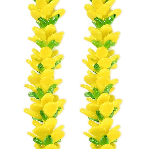 Бусы лэмпворк ручной работы, цветок