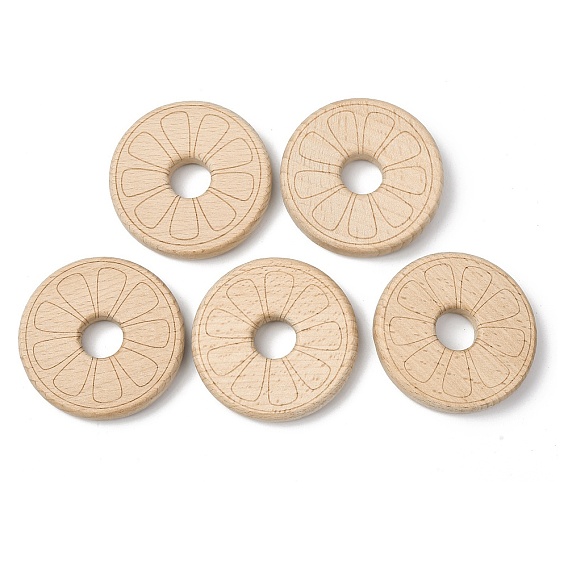 Соединительные кольца из натурального бука, деревянные кольца макраме, цветок