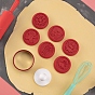 Cookie Stamps Set, including Food Grade Sillicone Cookie Stamps, 430 Stainless Steel Ring Cutter and Plastic Handle, for Christmas and Daily Baking