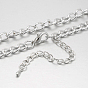 Iron Curb Chain Twisted Chain Necklace Making, with Brass Lobster Claw Clasps and Iron End Chains, 29.1 inch