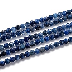 Natural Kyanite/Cyanite/Disthene Beads Strands, Faceted, Round