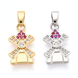 Латунные микро проложить кубического циркония подвески, без кадмия и без свинца, ветряная мельница