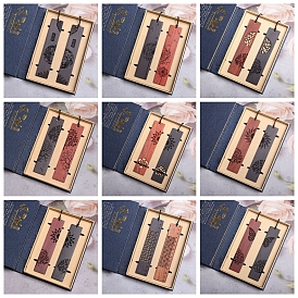 Rectangle Handmade Natural Wooden Carving Bookmarks, Chinese Style Book Mark Gift for Book Lovers, Teachers, Reader