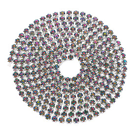 5ярды сплава стеклянных цепочек со стразами, платина