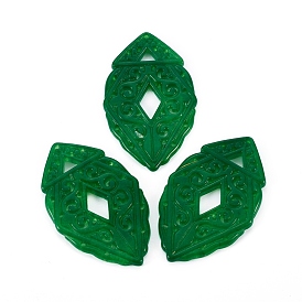 Natürlich gefärbt Jade großen Anhänger, Blatt