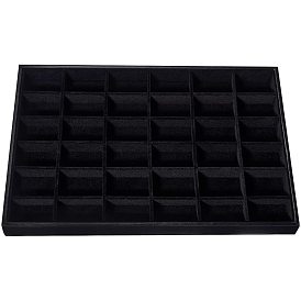 Wooden Earring Displays, Covered with Velvet, Rectangle