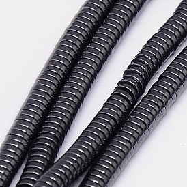 Non-magnetic Synthetic Hematite Beads Strands, Heishi Beads, Flat Round/Disc, Grade A