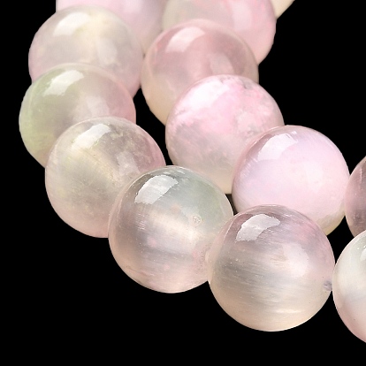 Natural Selenite Beads Strands, Grade A, Dyed, Round
