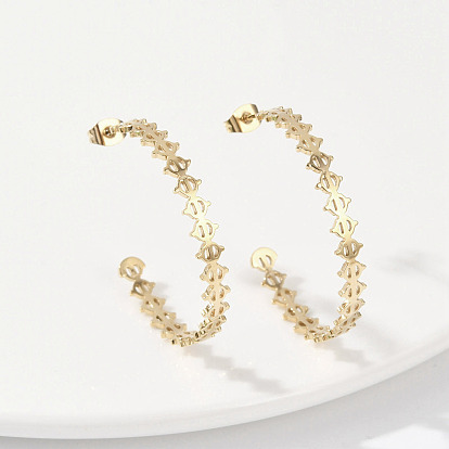 304 из нержавеющей стали серьги, ионное покрытие (ip), c-образный