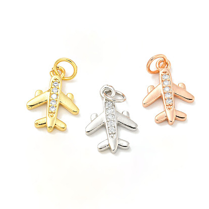 Покрытие стойки латунь микропаве прозрачные подвески из кубического циркония, долговечный, с прыжковых колец, без свинца и без кадмия, самолет