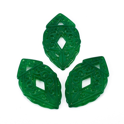 Natürlich gefärbt Jade großen Anhänger, Blatt