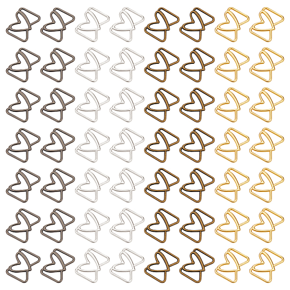 80Pcs 4 Colors Alloy Webbing Buckle Sliders, Webbing Fasteners, Bowknot with Heart