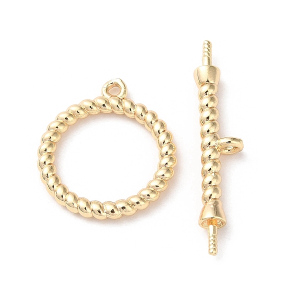 Brass Toggle Clasps, Cadmium Free & Nickel Free & Lead Free, Twist Ring