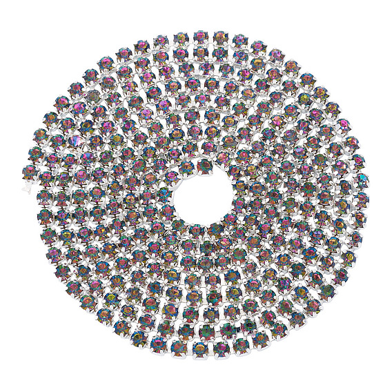 5ярды сплава стеклянных цепочек со стразами, платина