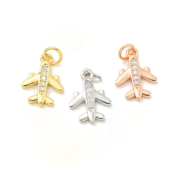 Покрытие стойки латунь микропаве прозрачные подвески из кубического циркония, долговечный, с прыжковых колец, без свинца и без кадмия, самолет