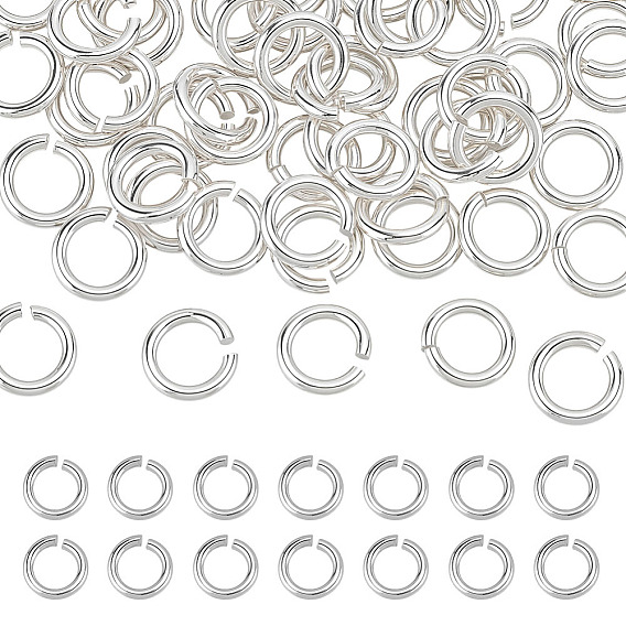 60 шт. 925 открытые кольца из стерлингового серебра, пропил пилой закругленный