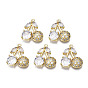 Brass Micro Pave Clear Cubic Zirconia Pendants, Nickel Free, Cherry