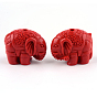 Cinnabar Beads, Elephant, 18x22.5x12.5mm, Hole: 2mm