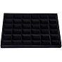 Wooden Earring Displays, Covered with Velvet, Rectangle