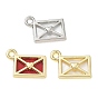 Alloy Acrylic Pendants, Envelope with Heart Charms, Long-Lasting Plated
