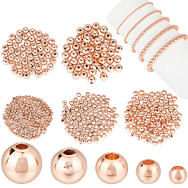 500шт 5 стили стойка покрытие латунные бусины, долговечный, круглые