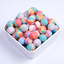 Round Food Grade Silicone Beads, Chewing Beads For Teethers, DIY Nursing Necklaces Making