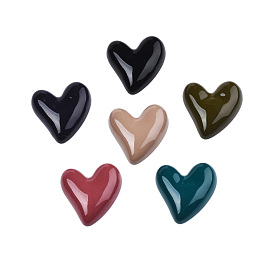 Opaque Acrylic Cabochons, Heart