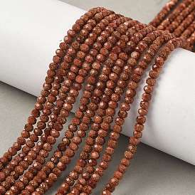 Синтетические голдстоуновские бисер пряди, граненые, рондель