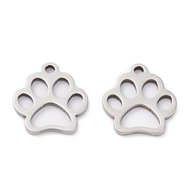 Pendentifs en acier inoxydable, Coupe au laser, polissage manuel, empreinte de patte