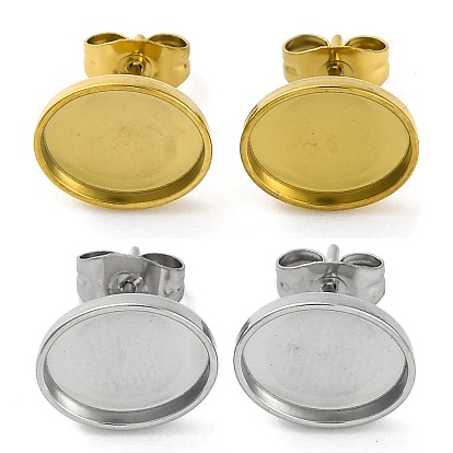 Ионное покрытие (ip) 304 детали серьги-гвоздики из нержавеющей стали, овальные