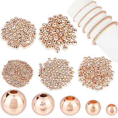 500шт 5 стили стойка покрытие латунные бусины, долговечный, круглые