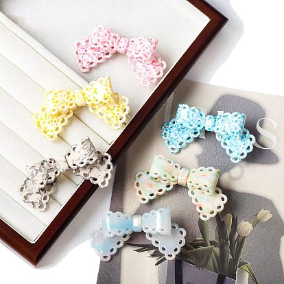 Заколки из кожи аллигатора из ацетата целлюлозы, аксессуары для волос для женщин и девочек, бантом