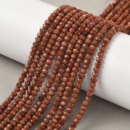 Синтетические голдстоуновские бисер пряди, граненые, рондель